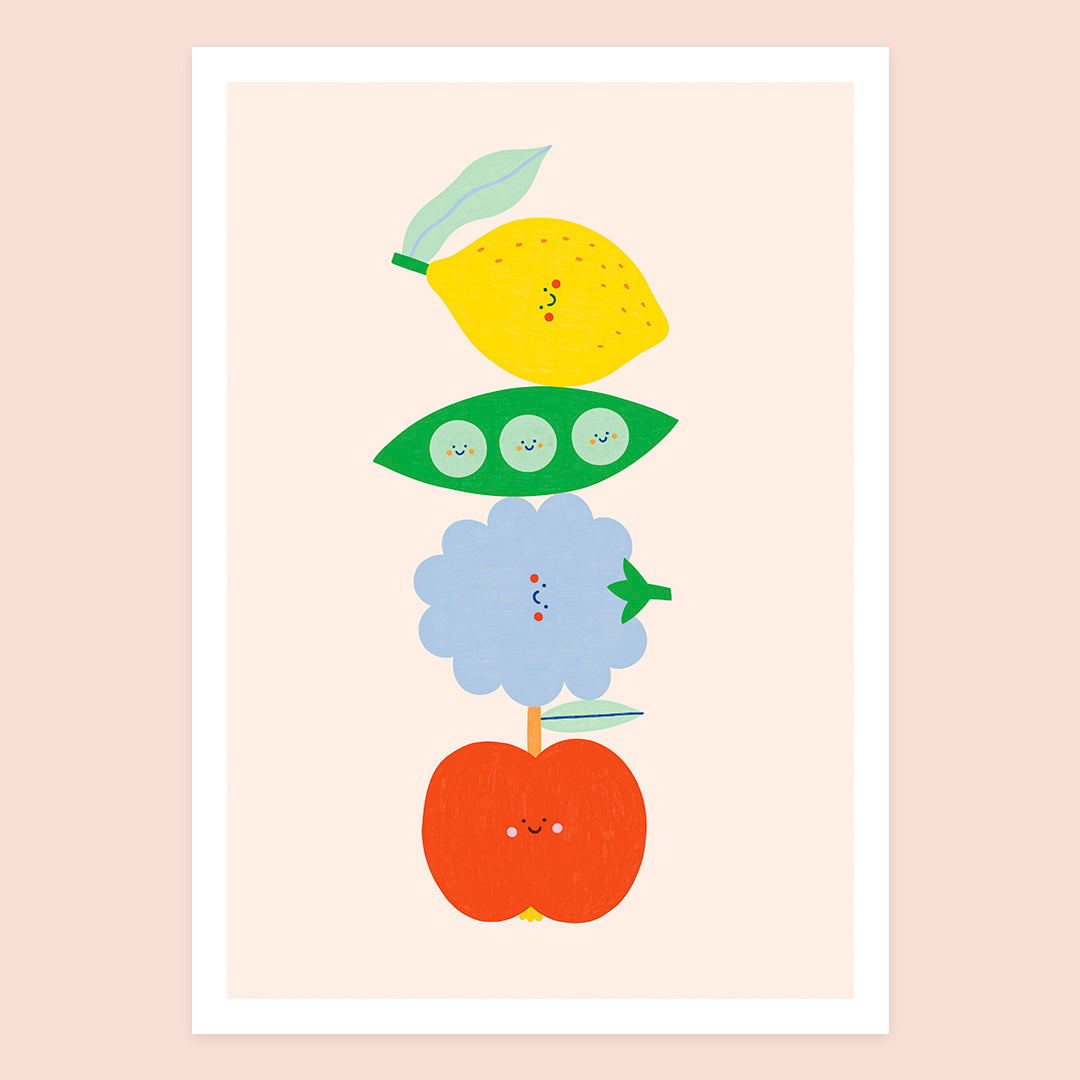 Fruits and peas, affiche