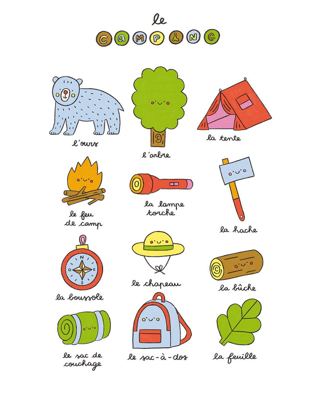 Imagier du camping, affiche