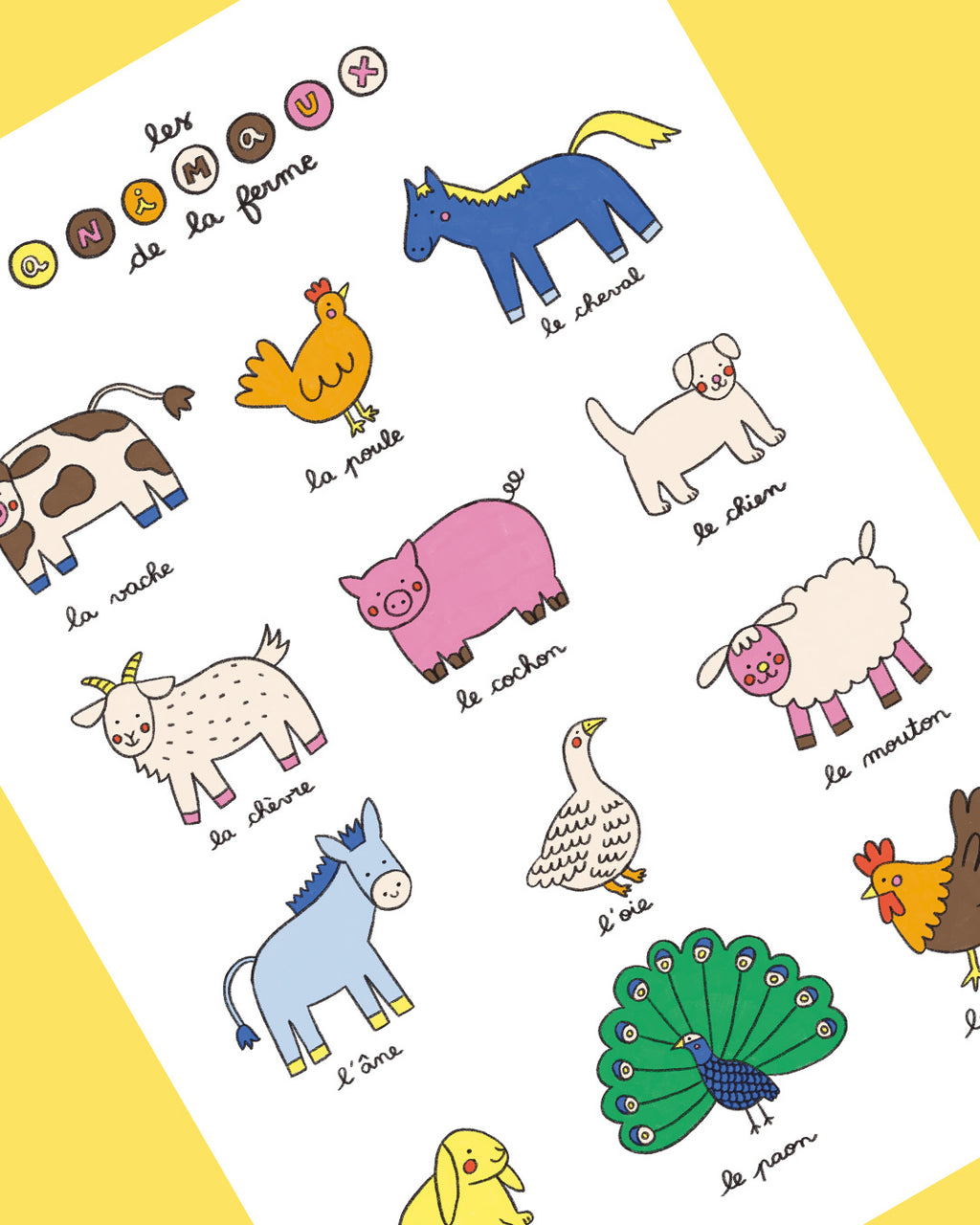Imagier des animaux de la ferme, affiche
