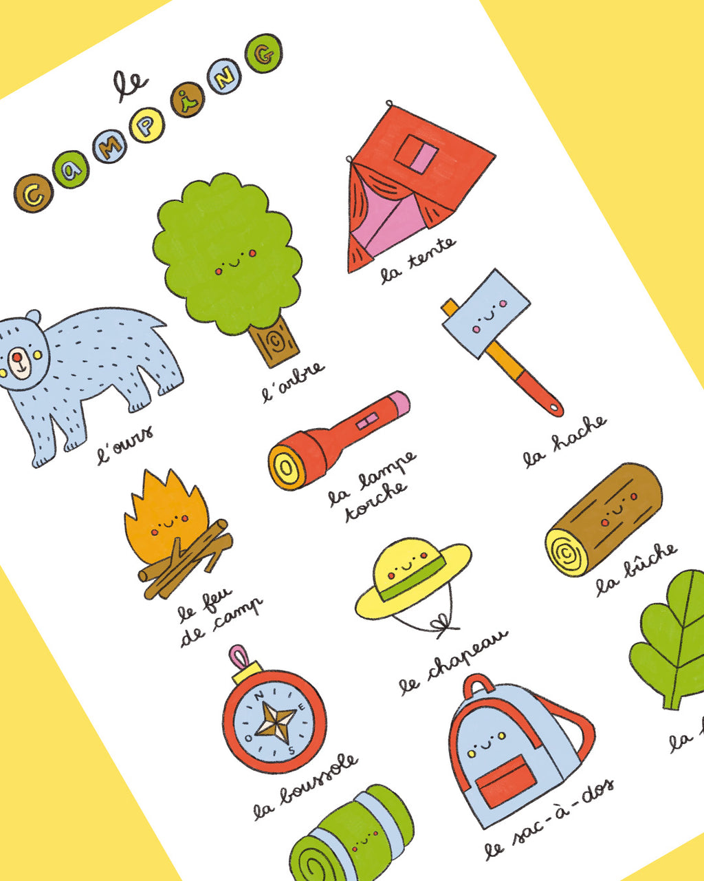 Imagier du camping, affiche