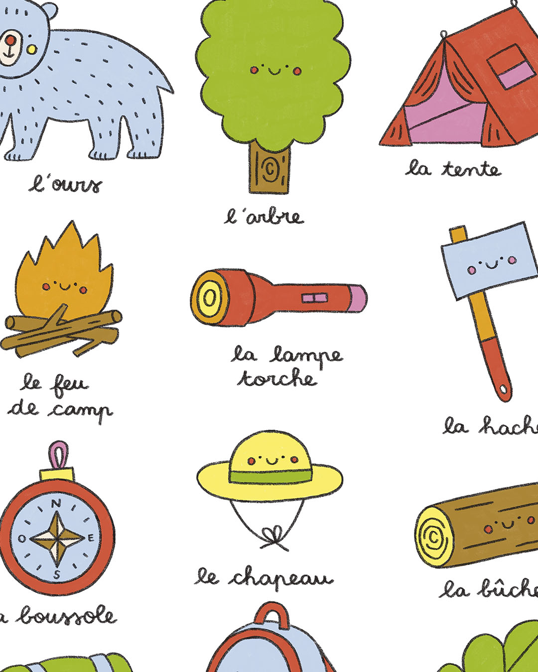 Imagier du camping, affiche