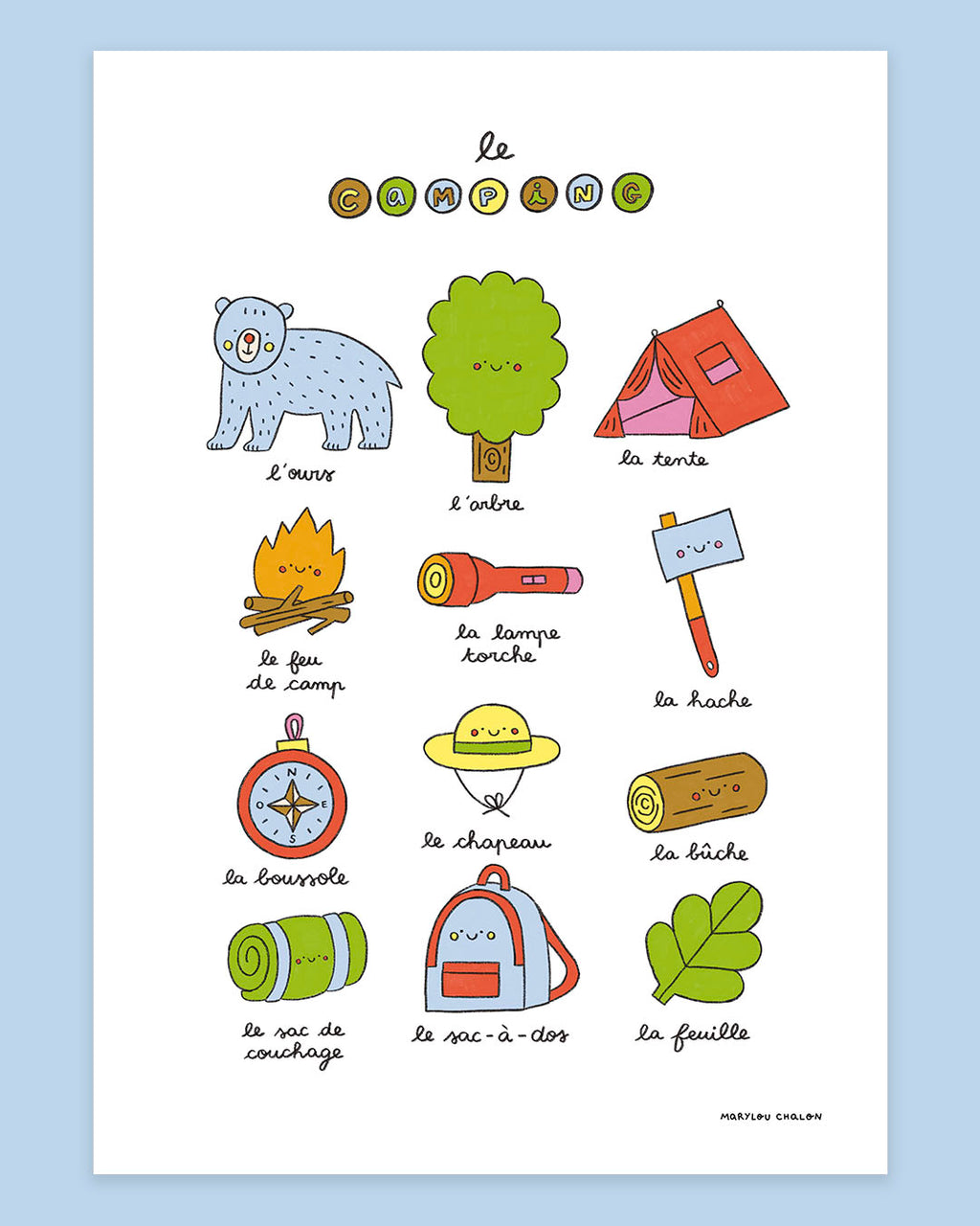 Imagier du camping, affiche