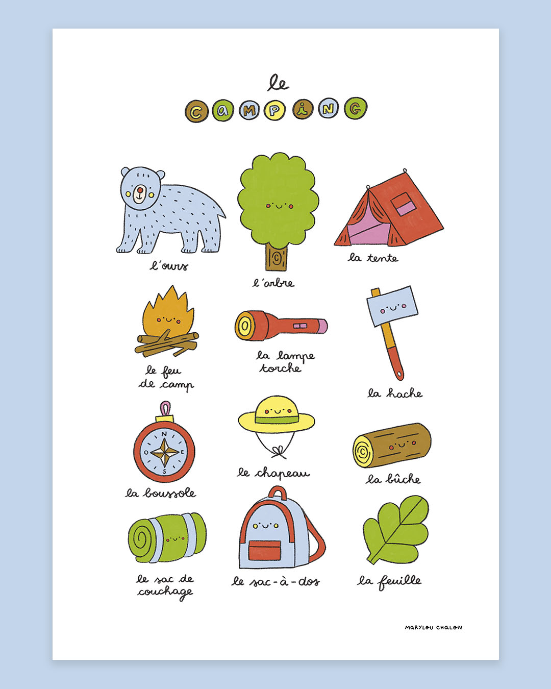 Imagier du camping, affiche