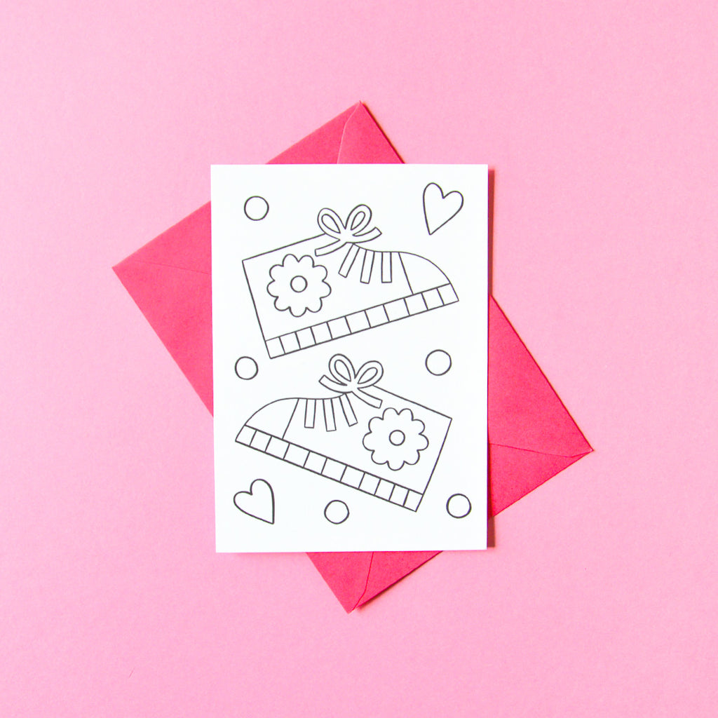 Carte postale à colorier, baskets