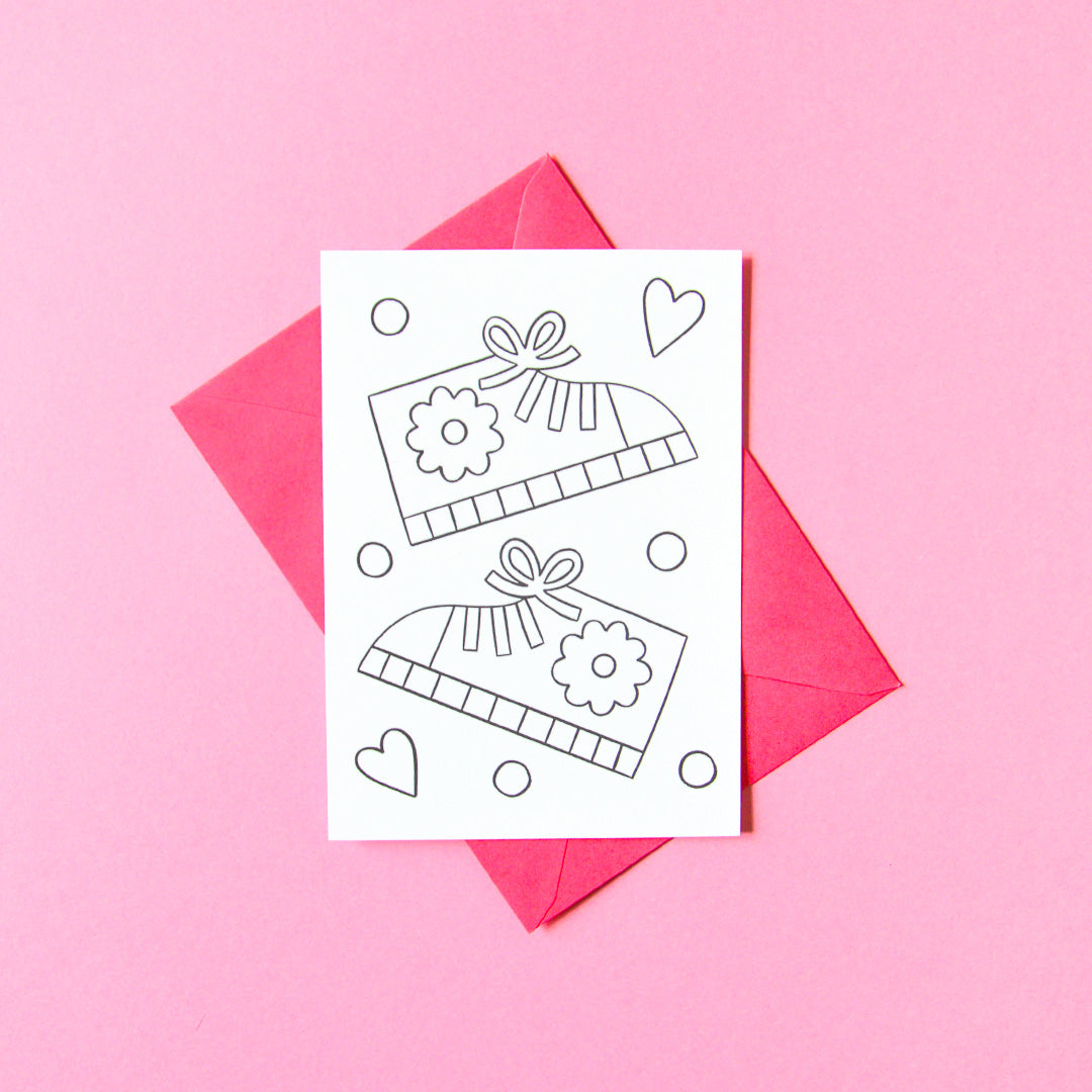 Carte postale à colorier, baskets