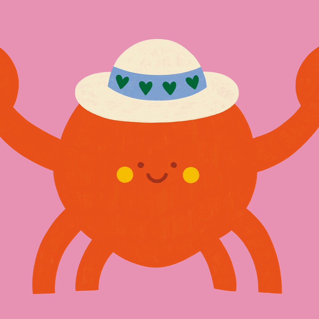 Postcard • Happy crab