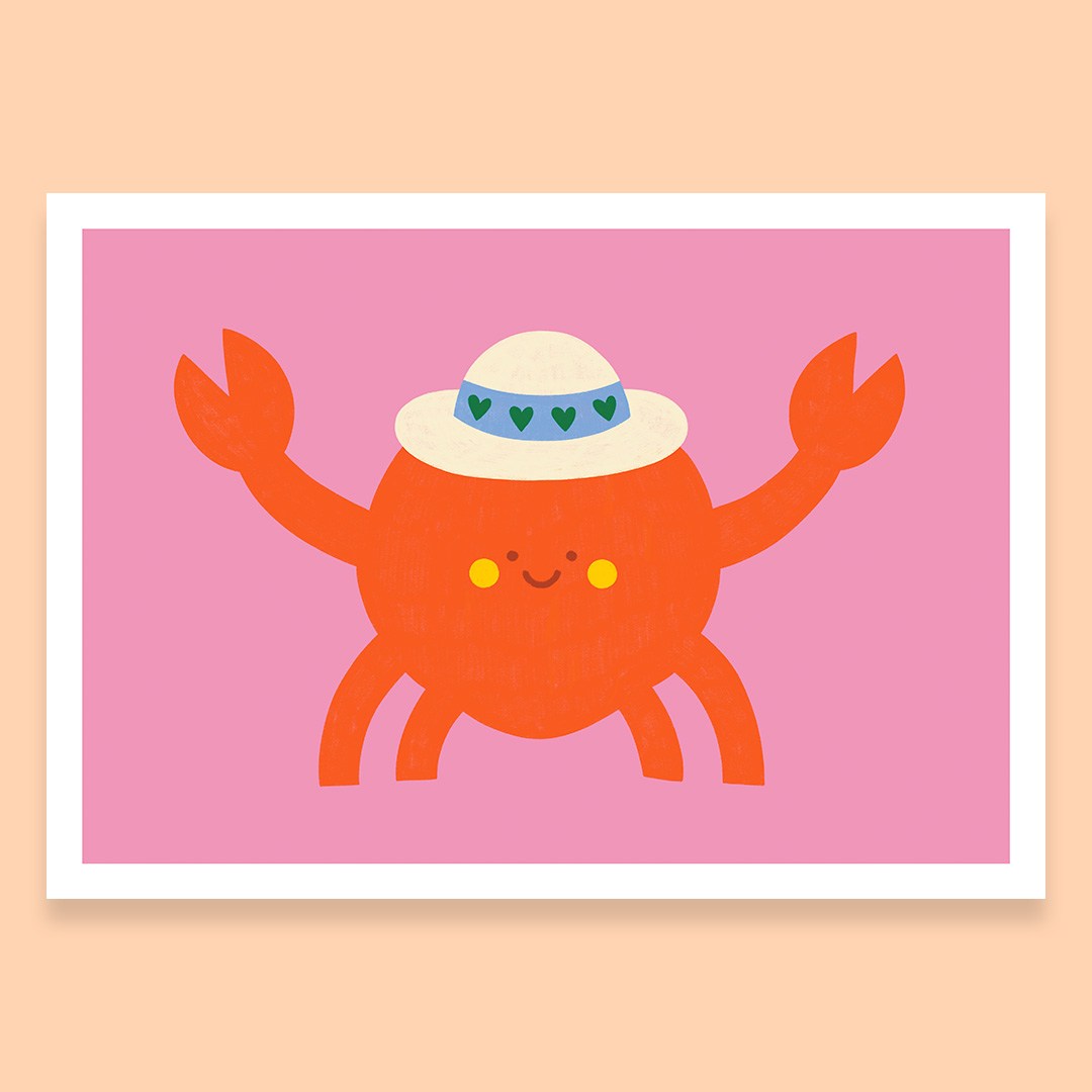 Happy crab, art print