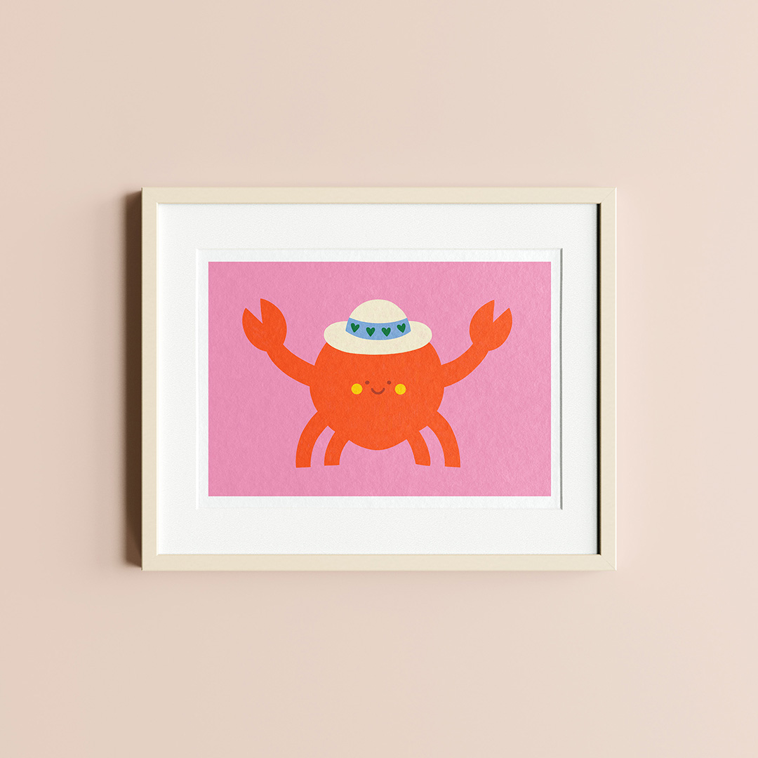 Happy crab, art print
