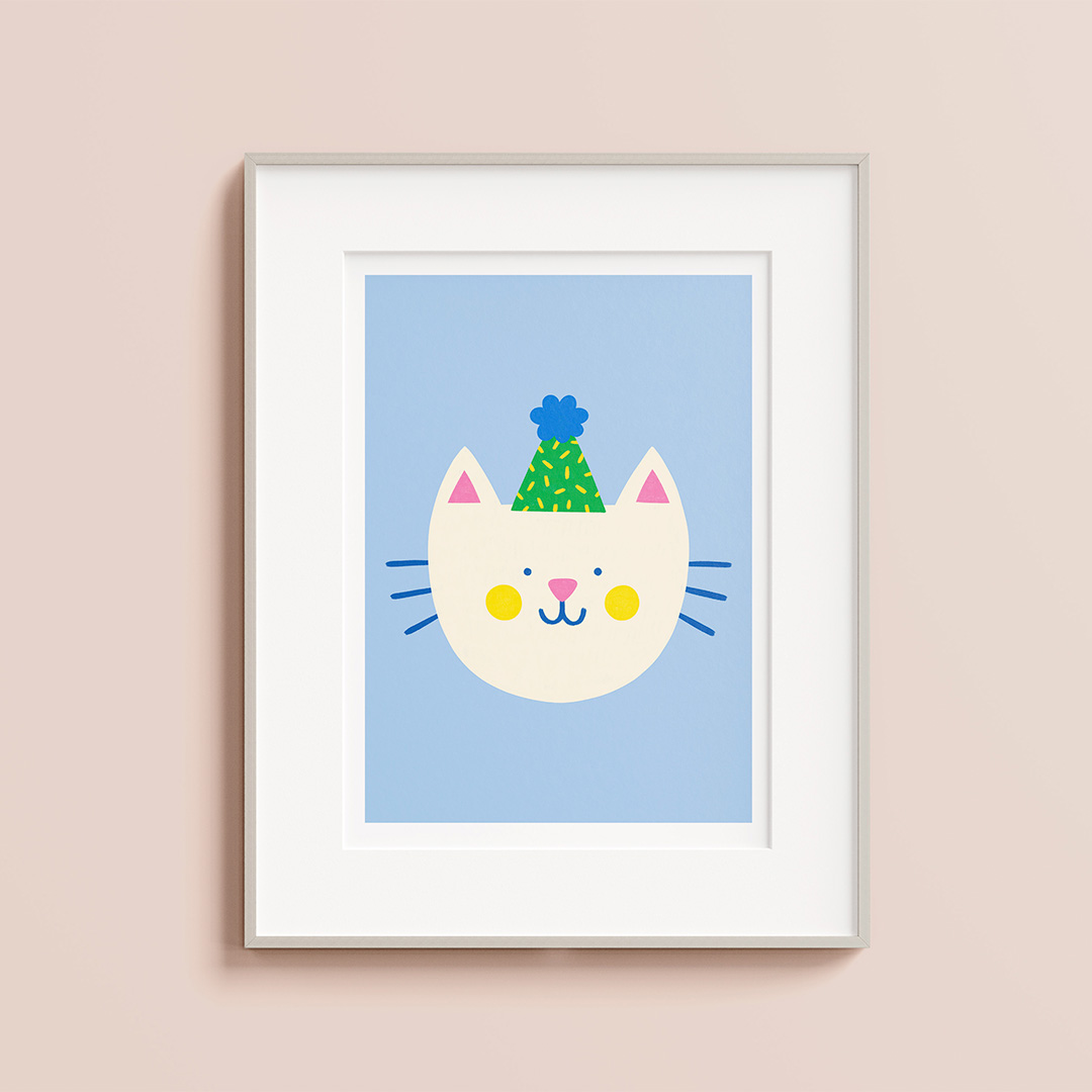 Kitten birthday, art print