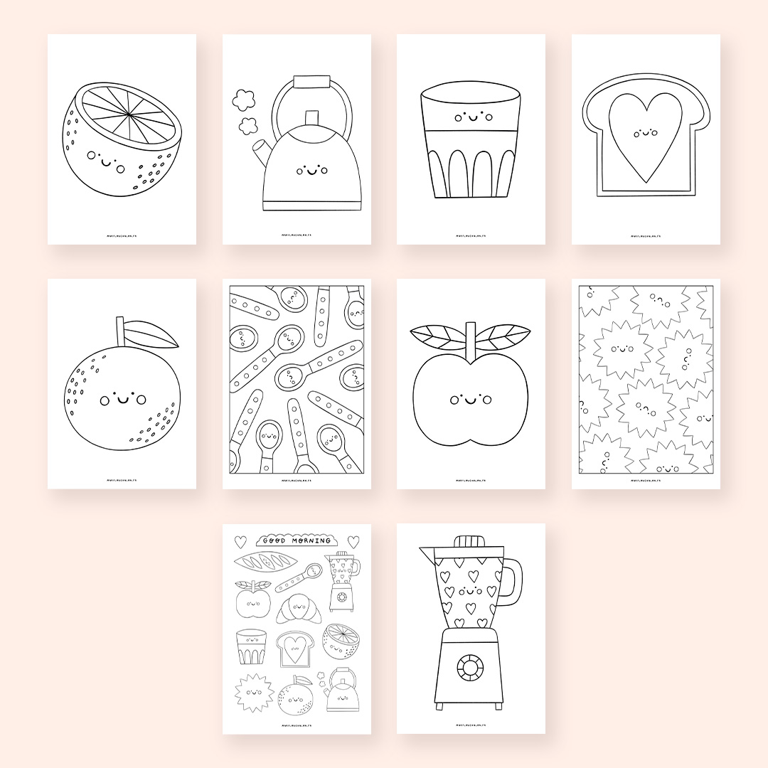 set of 10 colorings A4 (printable)