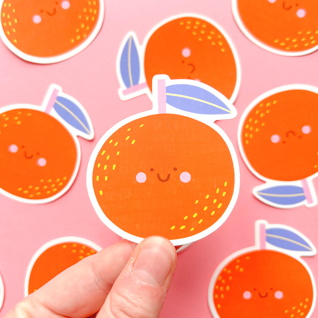 Orange sticker