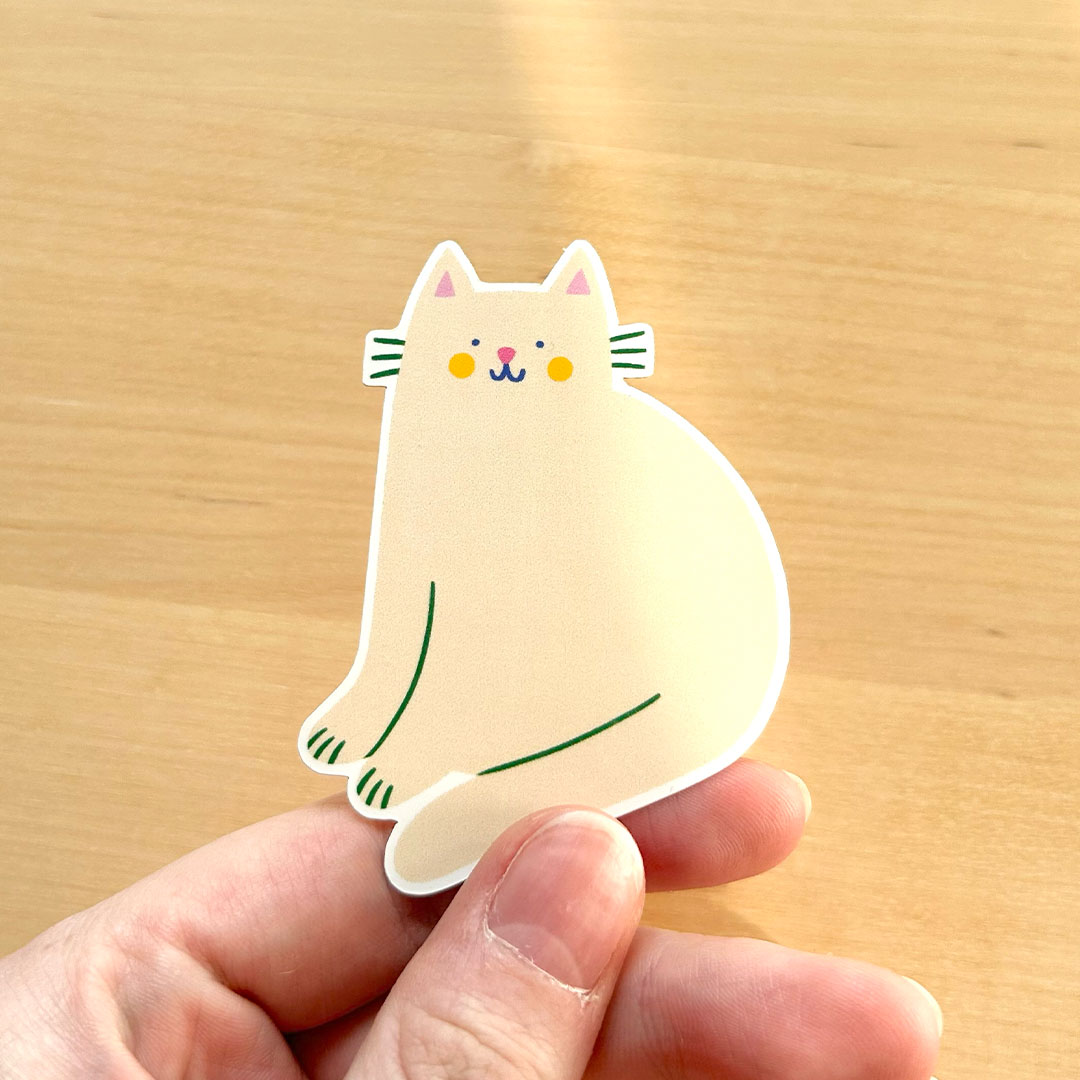 White cat sticker