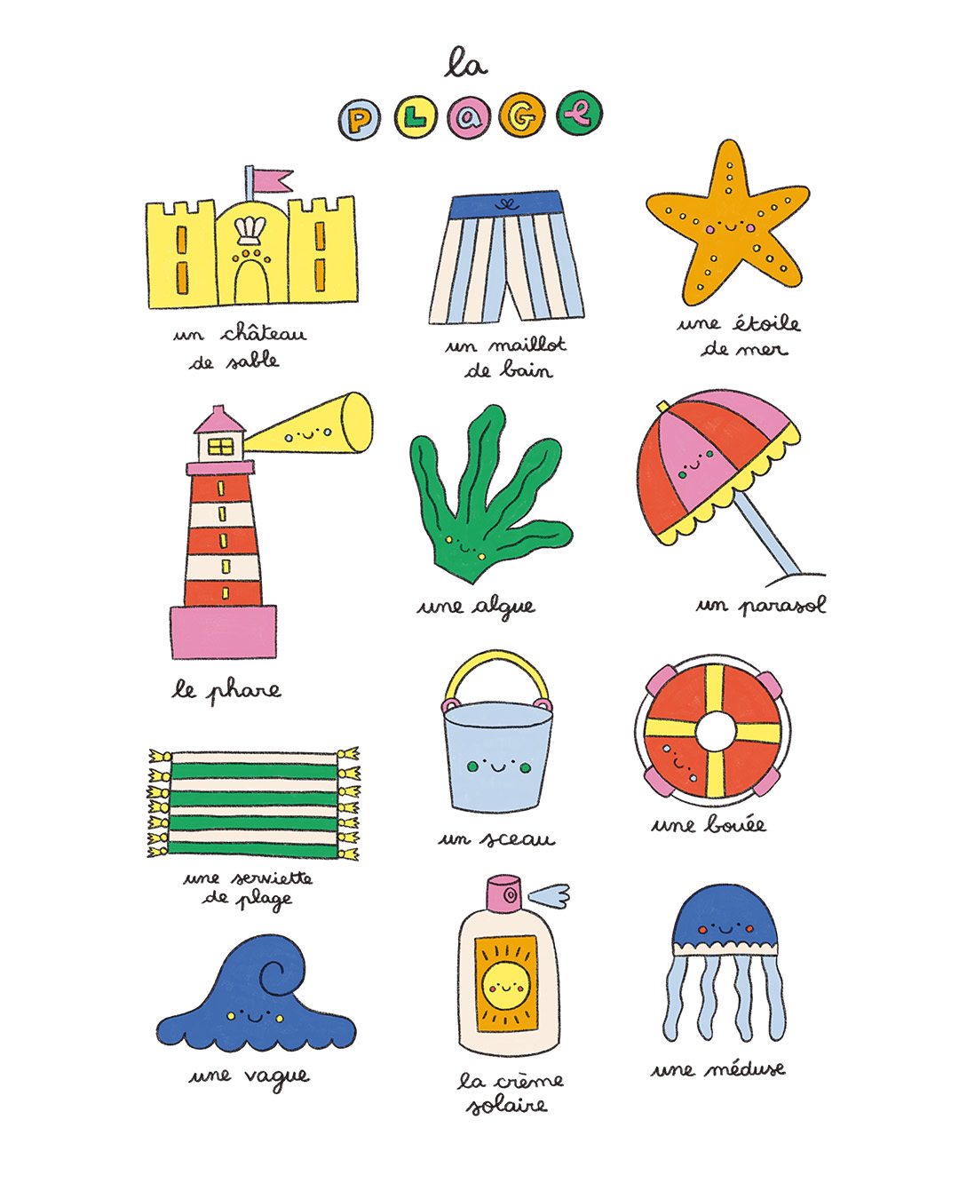 Imagier de la plage, Happytober 5/31, format A3