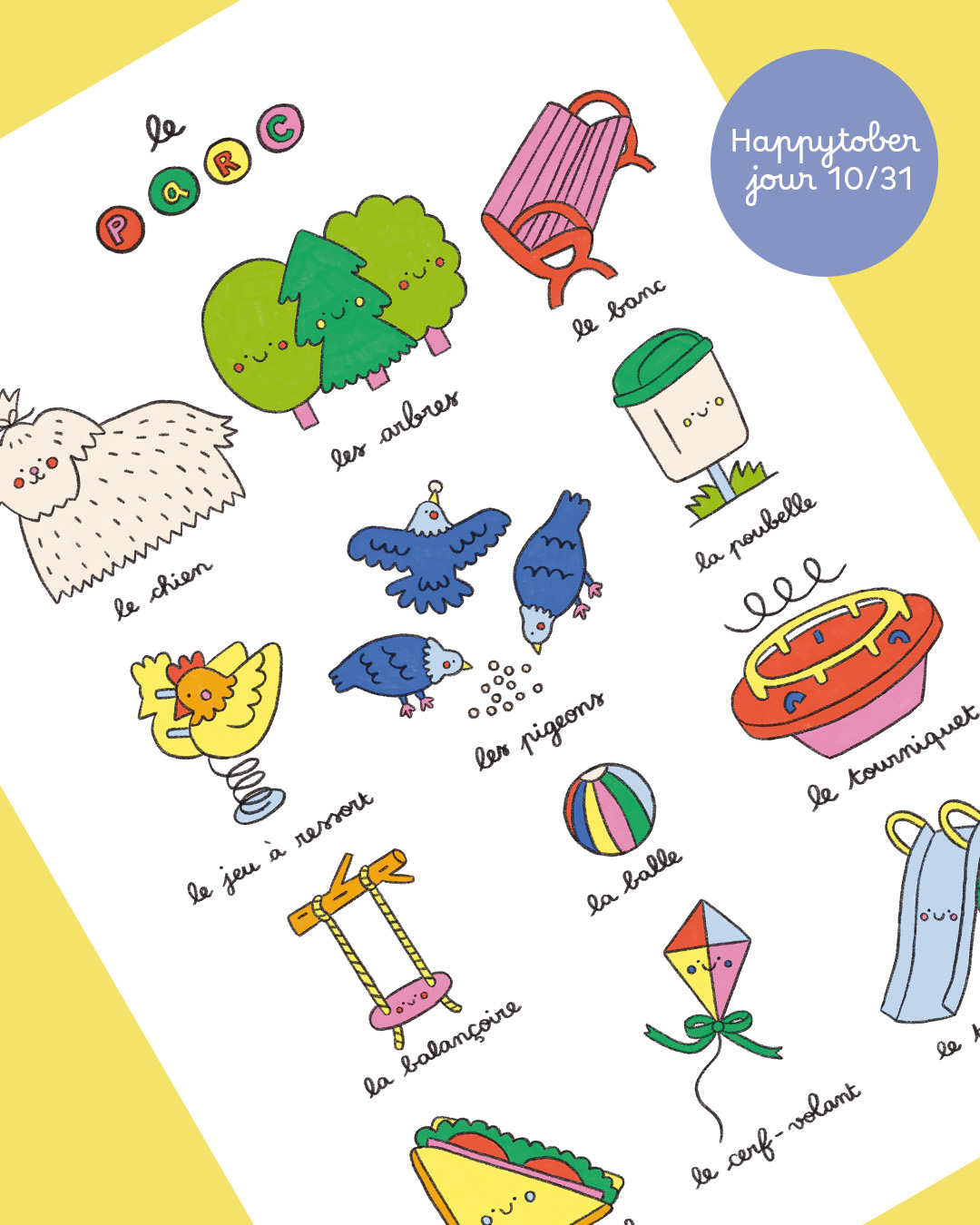 Imagier du parc, Happytober 10/31, format A3