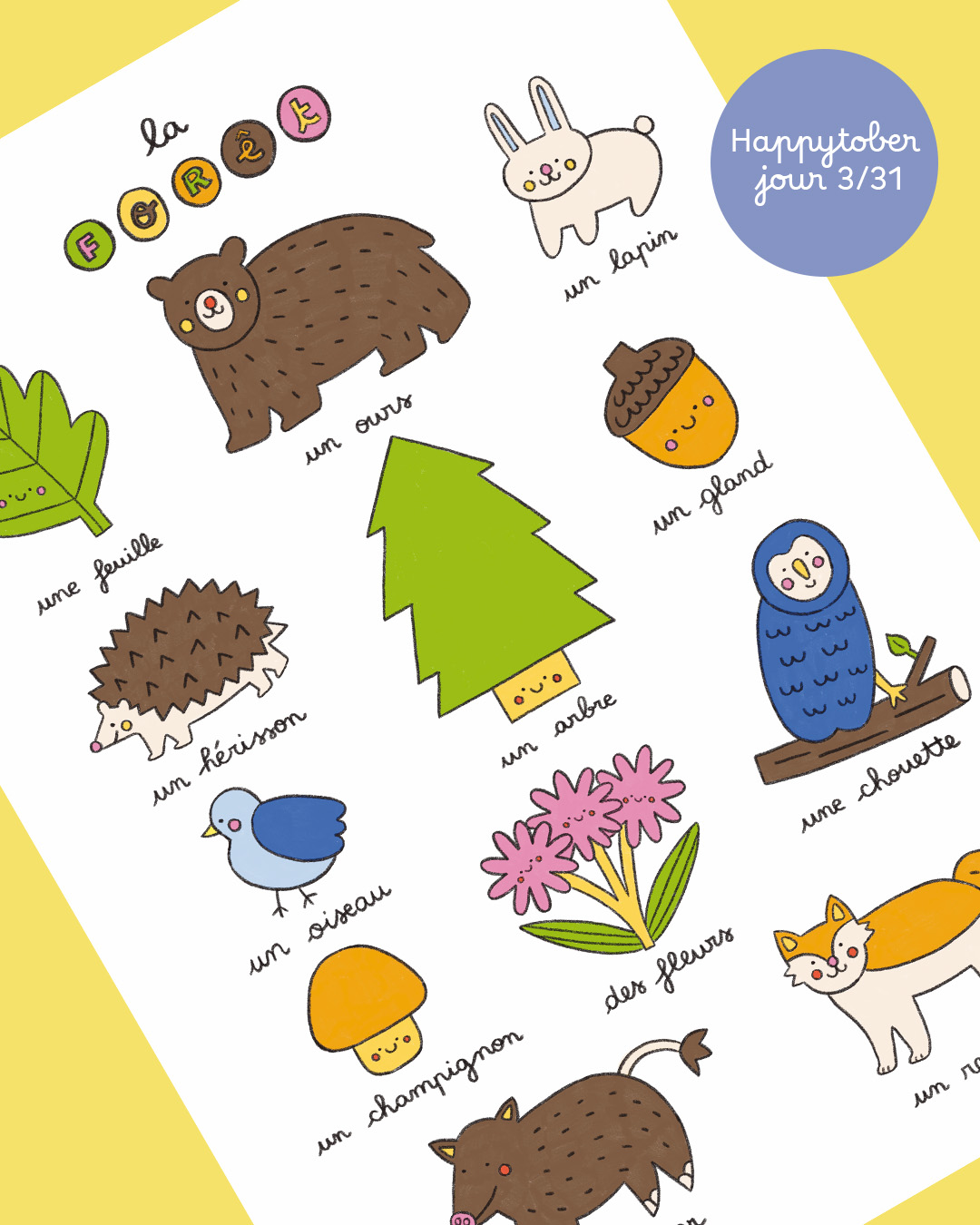 Imagier de la Forêt, Happytober 3/31, format A3