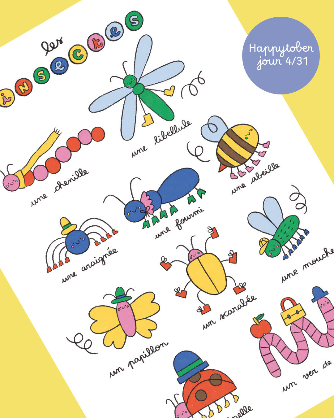Imagier des Insectes, Happytober 4/31, format A3