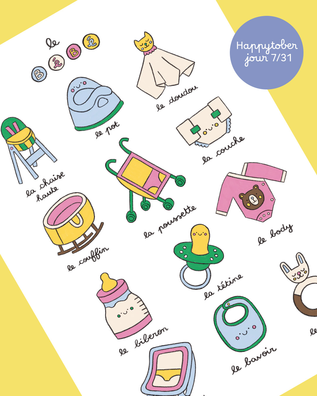 Imagier du bébé, Happytober 7/31, format A3
