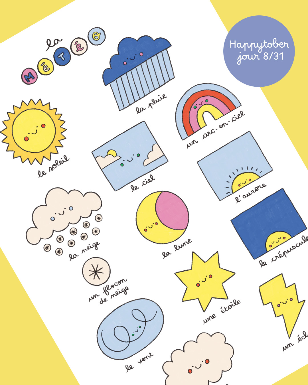 Imagier de la météo, Happytober 8/31, format A3